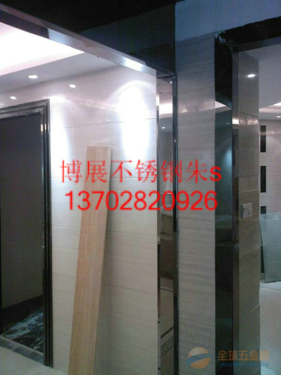 门业图片-不锈钢非标门黑钛镜面不锈钢门套、黑钛大门门套可按客户要求定制图片